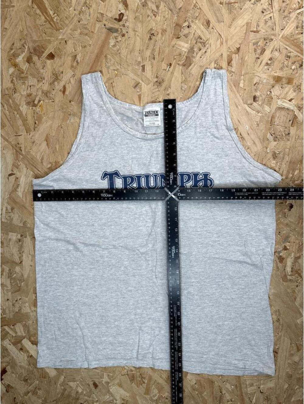 Vintage Triumph Motorcycles Tank Top Mens XL Gray Tultex Cotton Blend Singlet - Picture 8 of 14